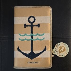 Spartina 449 Nautical Anchor Wallet in Tan and Cream